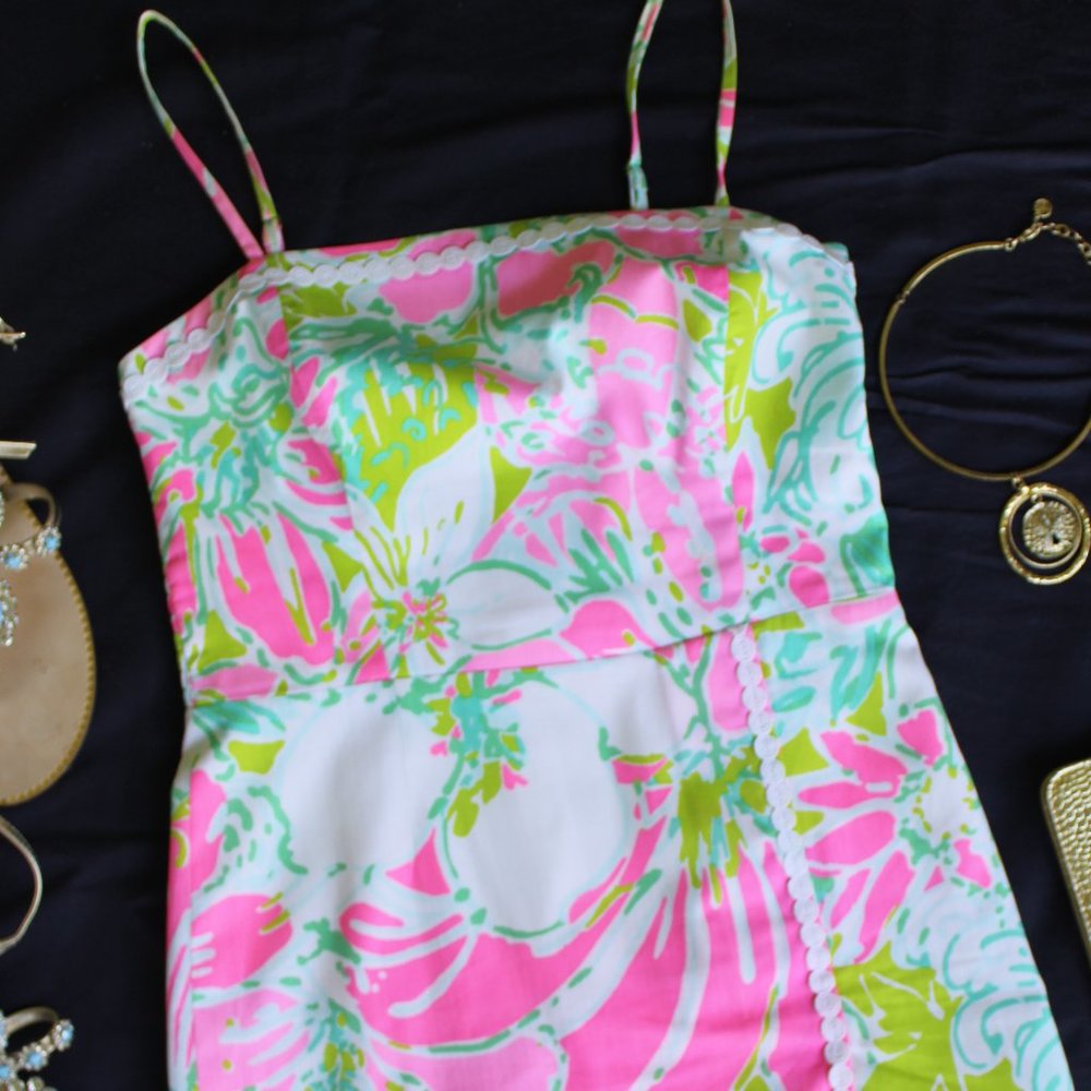 lilly pulitzer jesse Romper playsuit Jump suit jumper Don't Give a cluck crochet - Picture 4 of 8